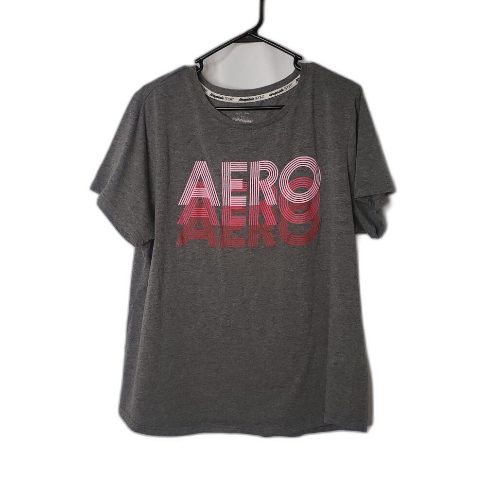 AEROPOSTALE AERO Gray and Pink Short Sleeve T Shirt Plus Size 3X